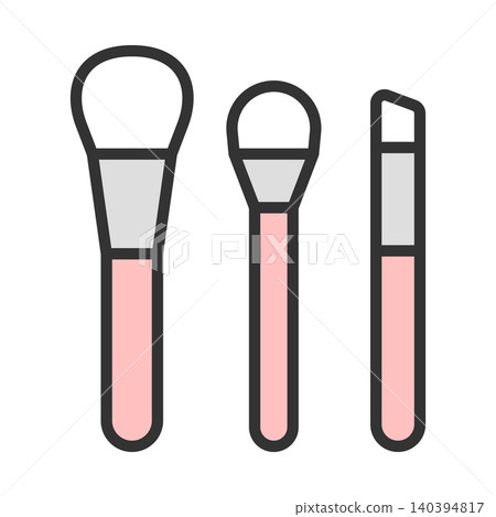 Cute icon illustration of a makeup brush set Cute icon illustration of a makeup brush set 140394817