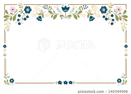 Scandinavian-style floral frame Scandinavian-style floral frame 140394906