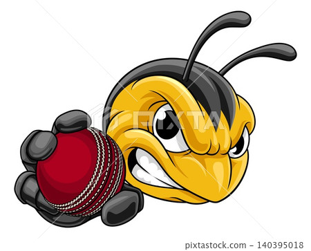 Bee Hornet or Wasp Insect Cricket Ball Mascot Bee Hornet or Wasp Insect Cricket Ball Mascot 140395018