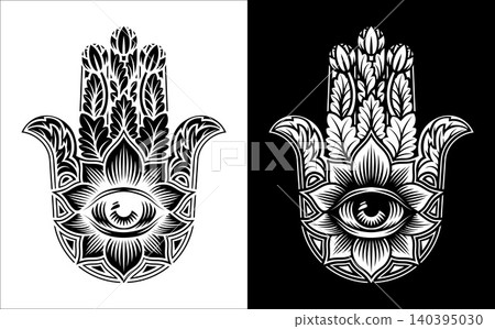 Hamsa Hand of Fatima Eye Talisman Illustration Hamsa Hand of Fatima Eye Talisman Illustration 140395030