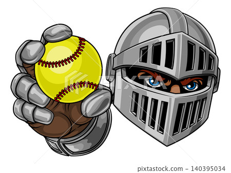 Medieval Knight Softball Ball Sports Team Mascot Medieval Knight Softball Ball Sports Team Mascot 140395034