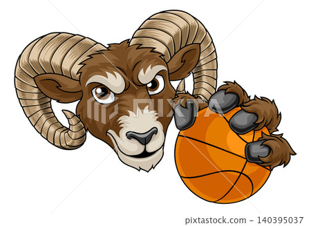 Ram Billy Mountain Goat Sheep Basketball Mascot Ram Billy Mountain Goat Sheep Basketball Mascot 140395037