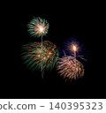 Fireworks explosion on night sky 140395323