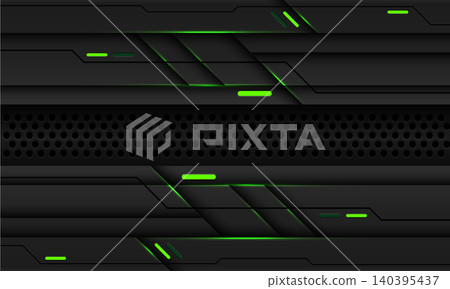 Abstract green light line dark grey banner on circle mesh design modern luxury futuristic background vector Abstract green light line dark grey banner on circle mesh design modern luxury futuristic background vector 140395437