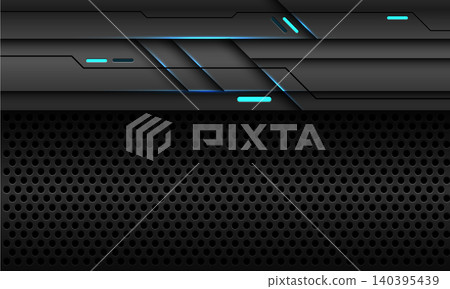 Abstract blue light line dark grey banner on circle mesh design modern luxury futuristic background vector illustration. Abstract blue light line dark grey banner on circle mesh design modern luxury futuristic background vector illustration. 140395439
