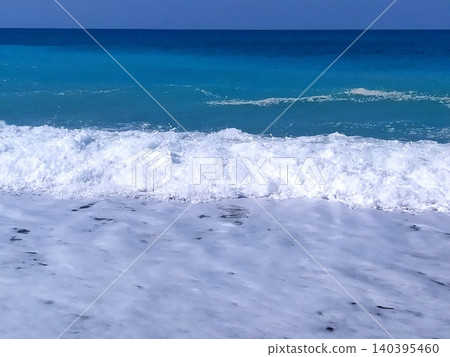 Sea blue water, white foam and waves Sea blue water, white foam and waves 140395460