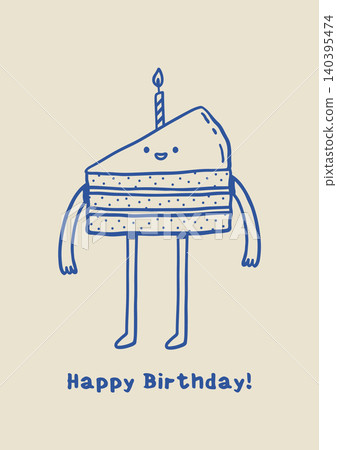 Cute birthday cake character Cute birthday cake character 140395474