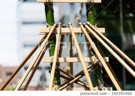 Sendai Aoba Festival: Sendai Fire Department ladder climbing hook holder 140395488