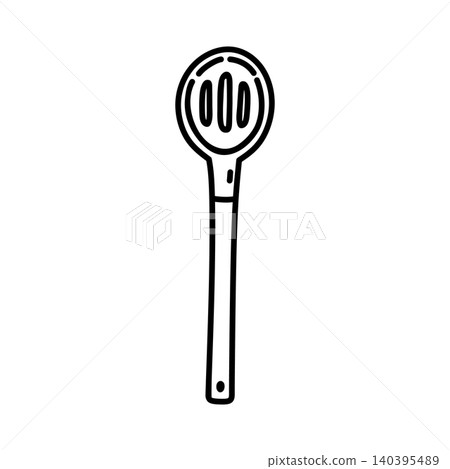 Slotted spoon isolated on a white background 140395489
