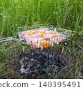 Grilled meat on a grill - in the fresh air 140395491