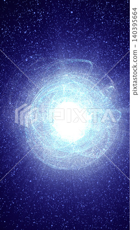 Glowing blue particle explosion with a bright central core and swirling dust, creating a cosmic abstract energy burst on dark background Glowing blue particle explosion with a bright central core and swirling dust, creating a cosmic abstract energy burst on dark background 140395664