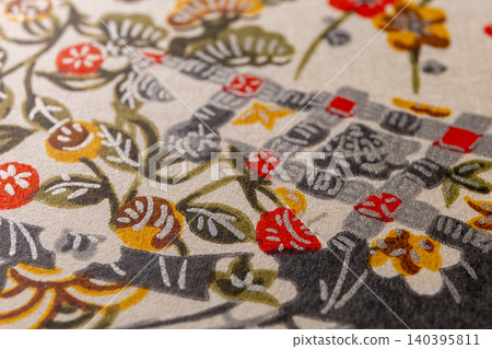 Yuzen Washi (Japanese paper dyed with a special technique): Emphasis on the texture of the paper. 140395811