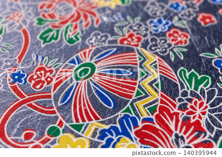 Yuzen Washi (Japanese paper dyed with a special technique): Emphasis on the texture of the paper. Yuzen Washi (Japanese paper dyed with a special technique): Emphasis on the texture of the paper. 140395944