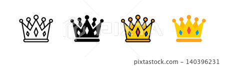 Crown icon set ranking winner award Crown icon set ranking winner award 140396231