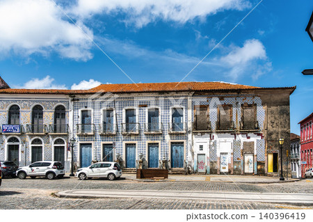 Modern buildings and automobiles on Largo do Carmo square in Sao Modern buildings and automobiles on Largo do Carmo square in Sao 140396419