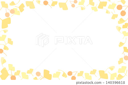 Simple ginkgo leaf transparent frame (horizontal) Simple ginkgo leaf transparent frame (horizontal) 140396618