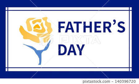 Father's Day Yellow Rose Logo Illustration Father's Day Yellow Rose Logo Illustration 140396720