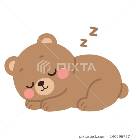 Cute Sleeping Bear Character Illustration 140396757