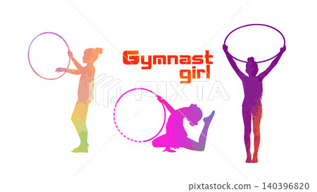 A colored silhouettes of children gymnasts . vector illustration. hand drawn. Not AI. A colored silhouettes of children gymnasts . vector illustration. hand drawn. Not AI. 140396820