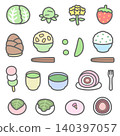 Cute spring food illustration set 140397057