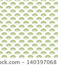 折扇，日式圖案，無縫圖案，背景素材，簡約，復古，淺綠色。 140397068