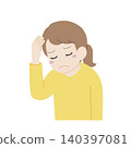Hand-drawn woman suffering from headache 140397081