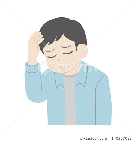 手繪男子頭痛 140397082