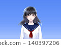 High school girl and blue sky 04 140397206