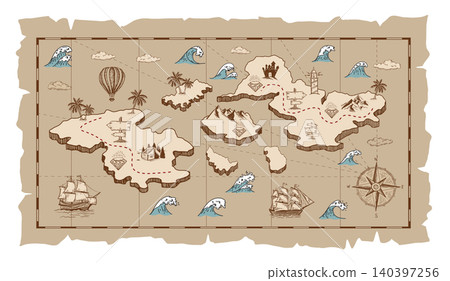 map, compass, paper 140397256