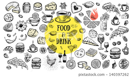 food, pizza, vector 140397262