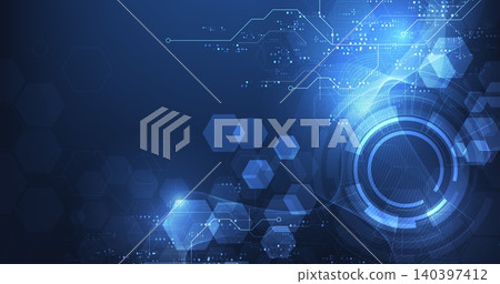 Mixed Geometry technology dark blue overlay concept. Mixed Geometry technology dark blue overlay concept. 140397412