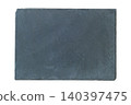 Slate serving board isolated on white background. Gray stone serving board. Mockup of tray. Top view. 140397475