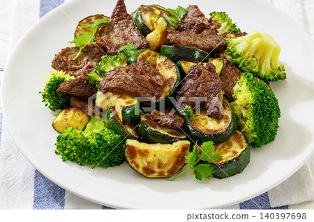 Chinese Beef And Broccoli Skillet Food Photography Chinese Beef And Broccoli Skillet Food Photography 140397698
