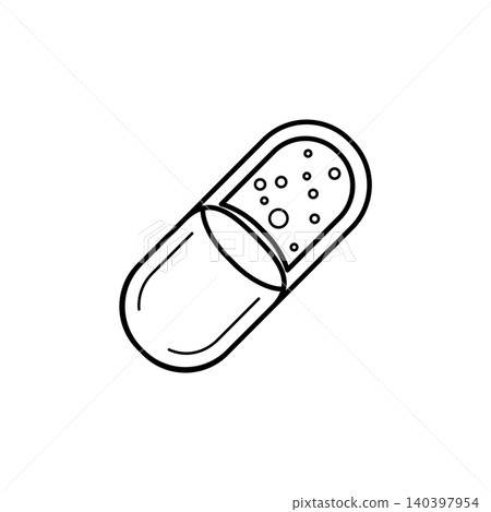 Futuristic Medical Bio Sensor Capsule Line Icon Futuristic Medical Bio Sensor Capsule Line Icon 140397954
