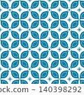 Seamless Turquoise Geometric Floral Tile Pattern with Retro Mediterranean Style 140398292