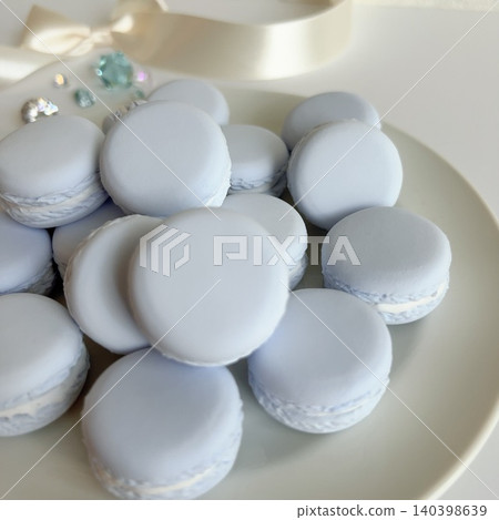 Elegant powder blue macaron fake sweets Elegant powder blue macaron fake sweets 140398639