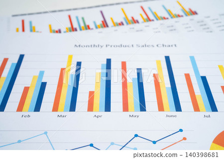 Chart graph paper. Finance, account, statistic, investment data economy, stock exchange business. 140398681