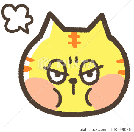 An illustration of a cat that is fuming with anger. An illustration of a cat that is fuming with anger. 140399086