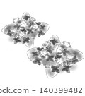 Black and white illustration of hydrangeas 140399482