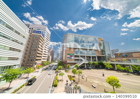 埼玉縣河口市JR河口站東出口前的景色 140399510