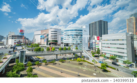 埼玉縣河口市JR河口站東出口前的景色 140399519