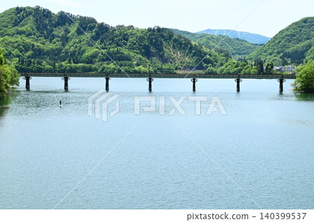 Lake Kinshu is at full capacity (Waga River First Bridge) Lake Kinshu is at full capacity (Waga River First Bridge) 140399537
