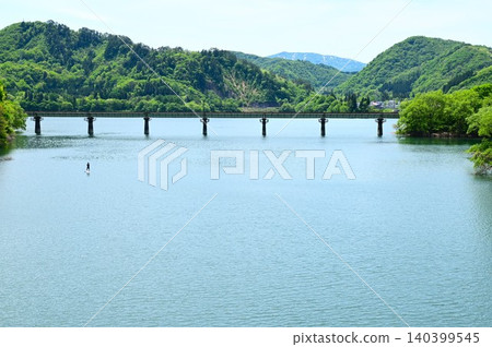Lake Kinshu is at full capacity (Waga River First Bridge) Lake Kinshu is at full capacity (Waga River First Bridge) 140399545