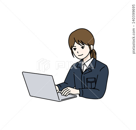 女性員工，電腦操作，資料輸入，海軍 140399695