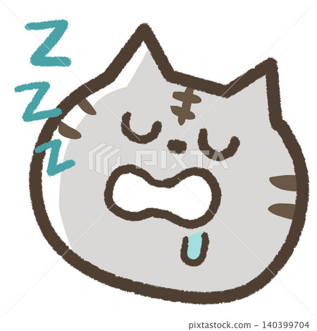 Illustration of a cat fast asleep Illustration of a cat fast asleep 140399704