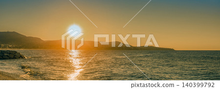 Sunset over the beach. Nice, France, Europe Sunset over the beach. Nice, France, Europe 140399792