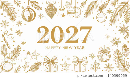 2027 new year celebration greeting gold design 2027 new year celebration greeting gold design 140399969