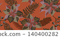 seamless pattern with autumn leaves and berries 140400282