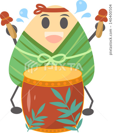 Zongzi figures and drumming during the Dragon Boat Festival Zongzi figures and drumming during the Dragon Boat Festival 140400504