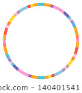 Colorful round polka dot washi tape vector border, Cute scrapbook paper tape circle frame for kids birthday party designs and invitations 140401541